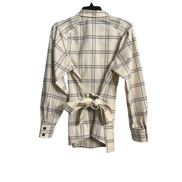Rebecca Taylor Emery Plaid Jacket in Vanilla Combo Shacket Size Large - Picture 3 of 11